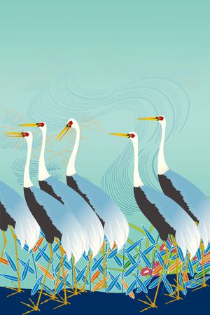 仙鹤印花华亿平台图片