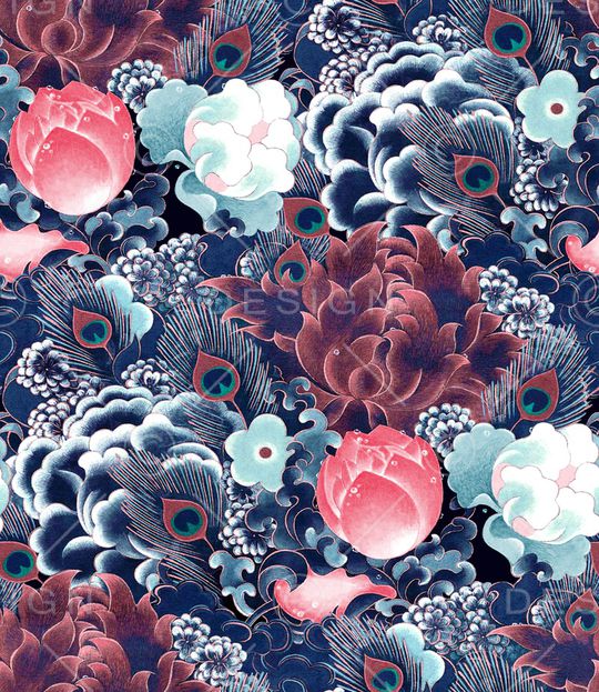 羽毛印花华亿平台图片