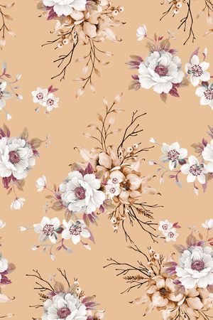 手绘花卉印花华亿平台图片