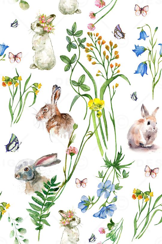 水彩花卉印花华亿平台图片