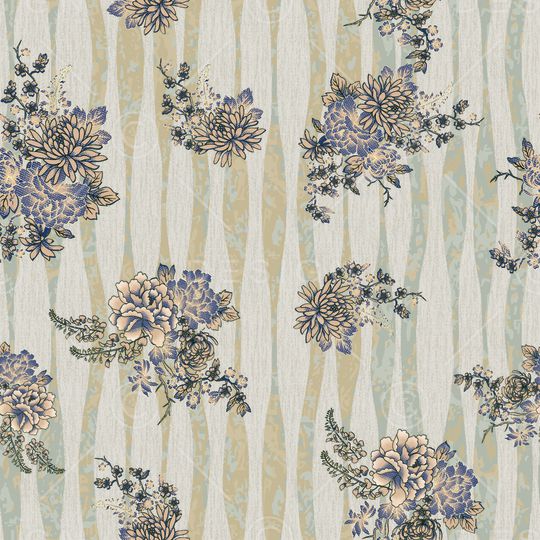 民族花卉印花华亿平台图片