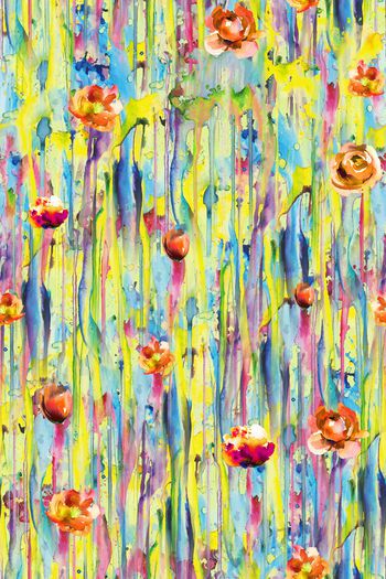 民族花卉印花华亿平台图片