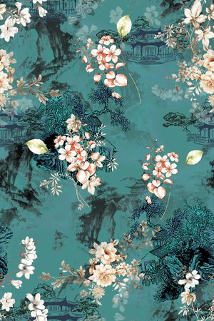 花卉印花华亿平台图片