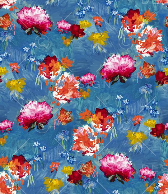 抽象花卉印花华亿平台图片