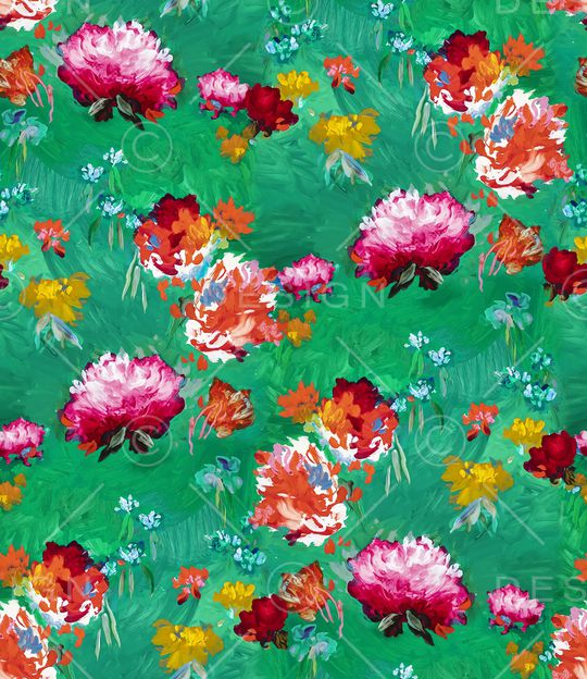 抽象花卉印花华亿平台图片