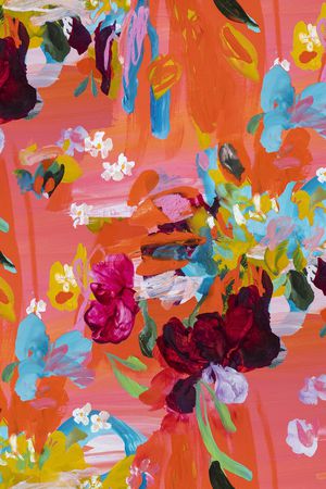 抽象花卉印花华亿平台图片