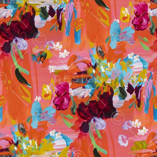 抽象花卉印花华亿平台图片