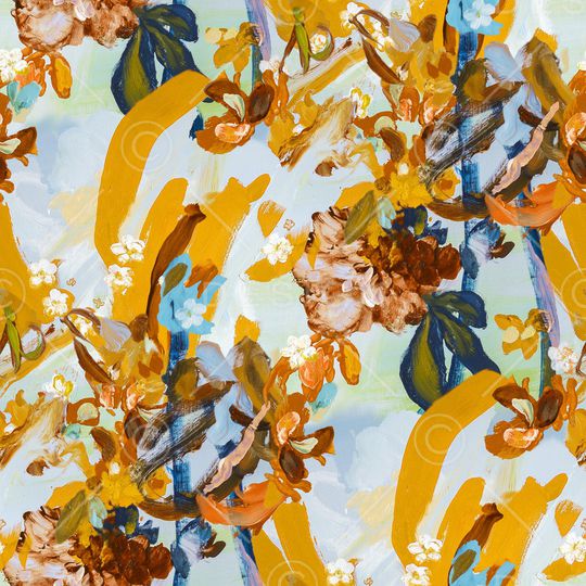 抽象花卉印花华亿平台图片