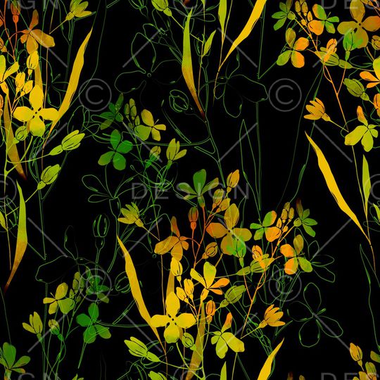 线条花卉印花华亿平台图片