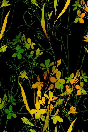 线条花卉印花华亿平台图片