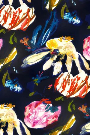 抽象花卉印花华亿平台图片