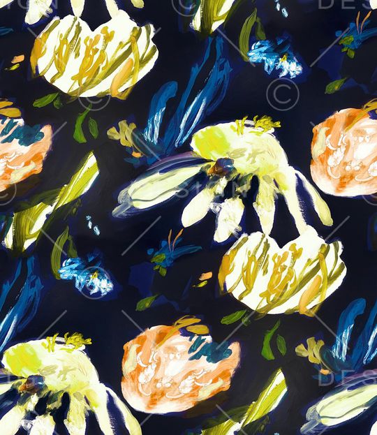 抽象花卉印花华亿平台图片