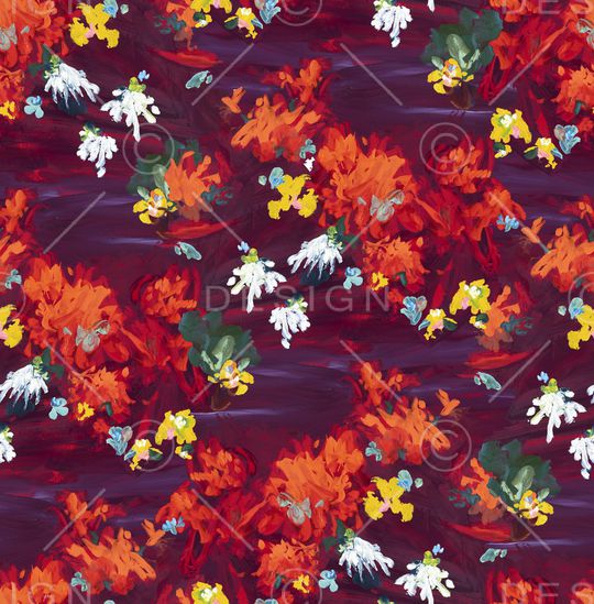 抽象花卉印花华亿平台图片