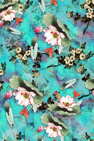 花卉印花华亿平台图片