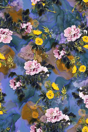 花卉印花华亿平台图片