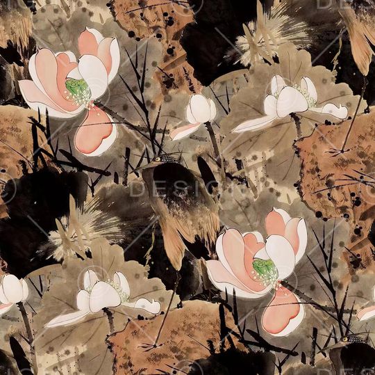 荷花印花华亿平台图片