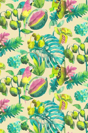 鹦鹉印花华亿平台图片