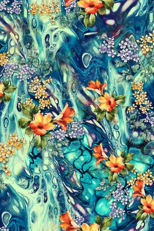 花卉印花华亿平台图片