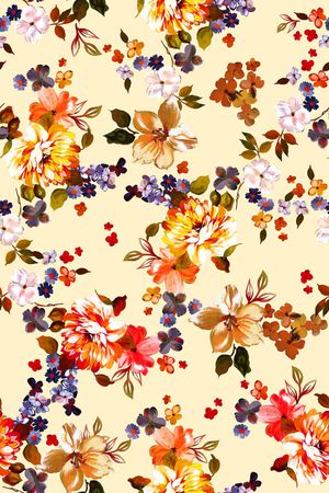 纯底花卉印花华亿平台图片