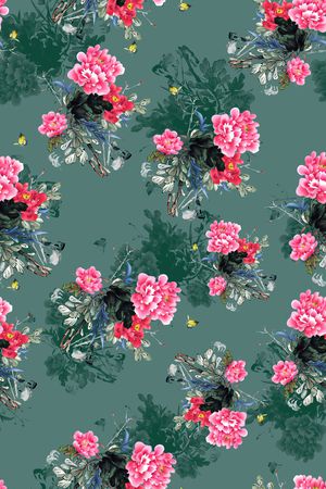 花卉印花华亿平台图片