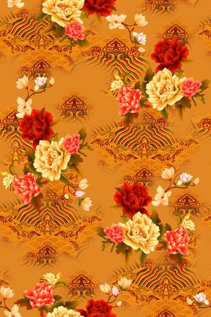 花卉印花华亿平台图片