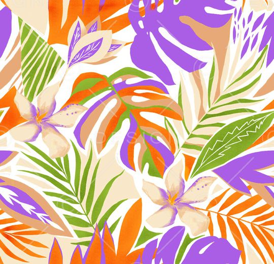 绿植树叶印花华亿平台图片