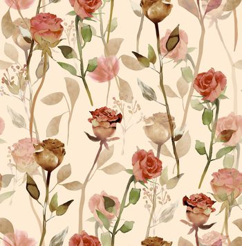 手绘花卉印花华亿平台图片