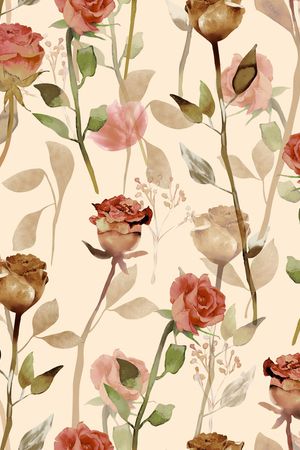 手绘花卉印花华亿平台图片