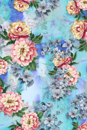 花卉印花华亿平台图片