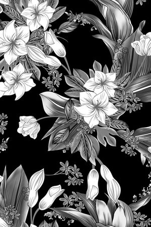 手绘花卉印花华亿平台图片