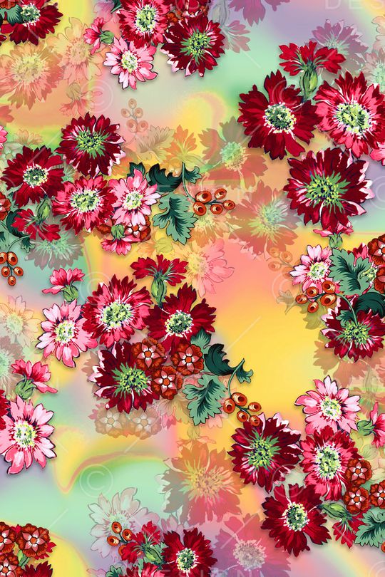 花卉印花华亿平台图片