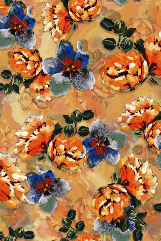 花卉印花华亿平台图片