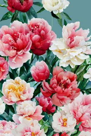 朦胧花卉印花华亿平台图片