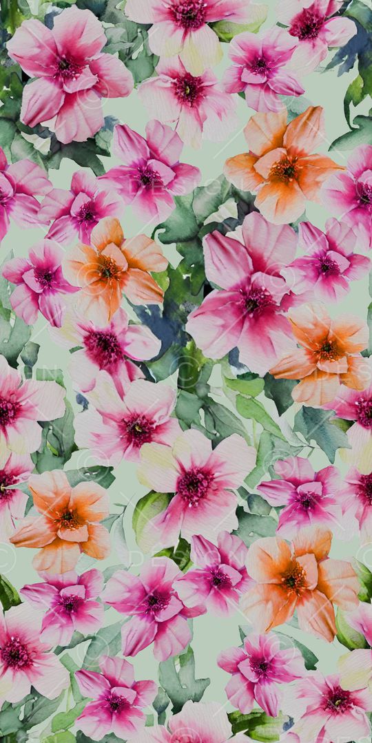 水彩花卉印花华亿平台图片