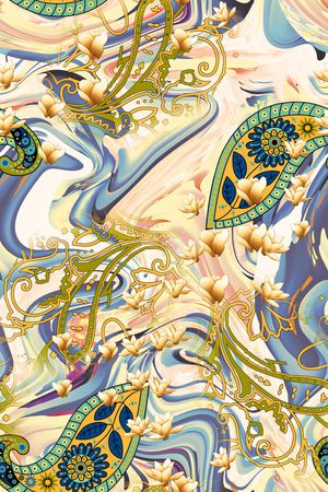 玉兰花印花华亿平台图片