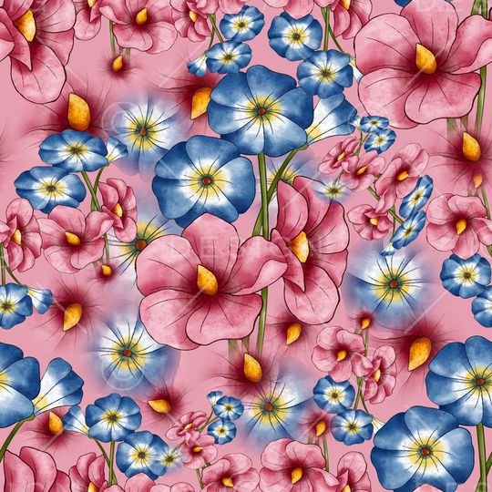 花卉印花华亿平台图片