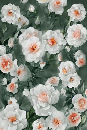 水彩花卉印花华亿平台图片