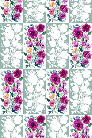 水彩花卉印花华亿平台图片