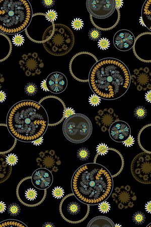 几何花卉印花华亿平台图片