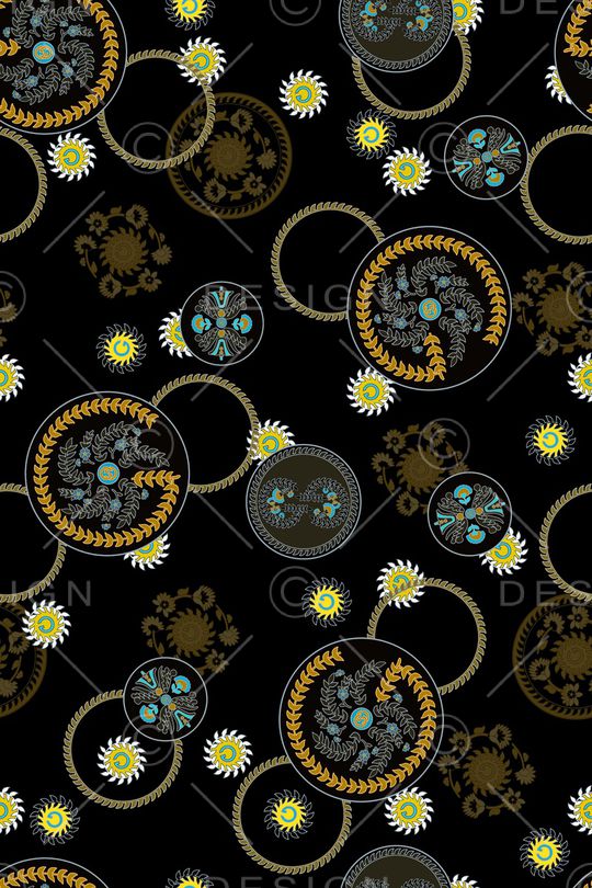 几何花卉印花华亿平台图片