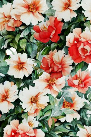 水彩花卉印花华亿平台图片