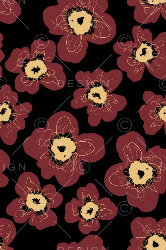 手绘大花印花华亿平台图片