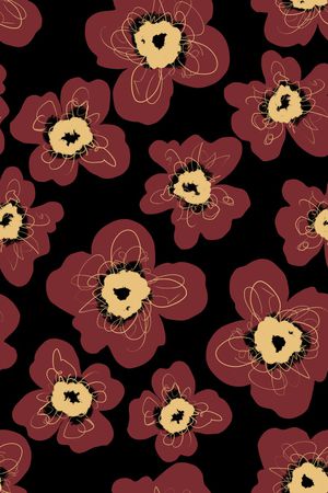 手绘大花印花华亿平台图片