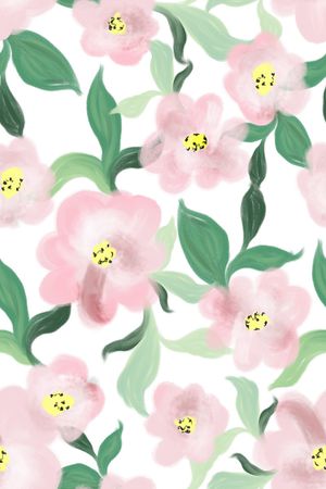 水彩花卉印花华亿平台图片