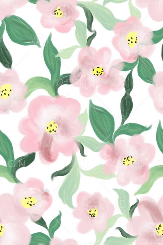 水彩花卉印花华亿平台图片