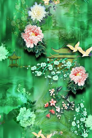 花卉印花华亿平台图片