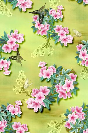 花卉印花华亿平台图片