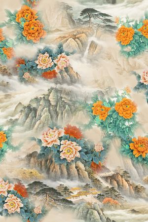 花卉印花华亿平台图片