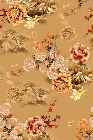 花卉印花华亿平台图片