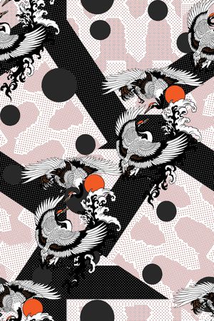 仙鹤印花华亿平台图片